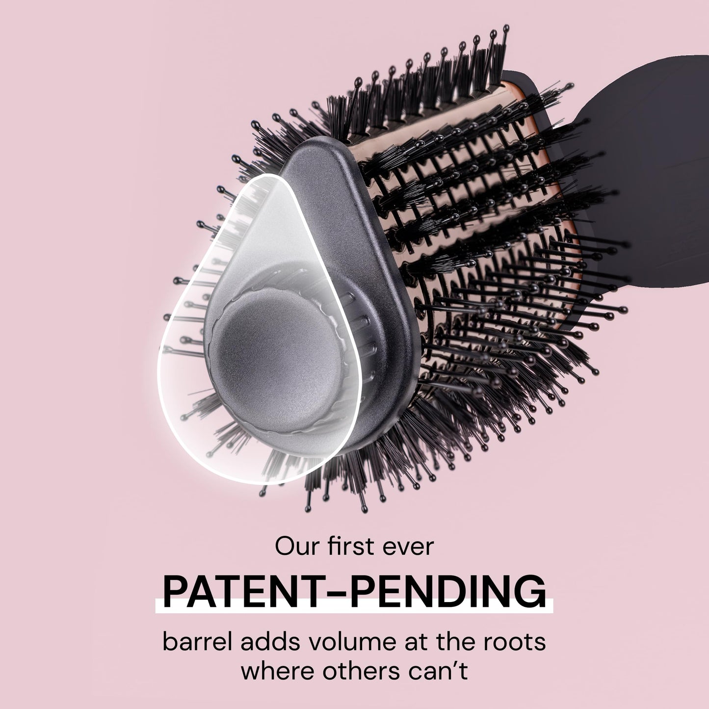 L'ANGE HAIR Le Volume Elevé 65MM 2-in-1 Titanium Brush Dryer | Dry and Style | Unique Teardrop Shape Barrel | 3 Heat Settings | 360° Vented Airflow | Ionic Technology