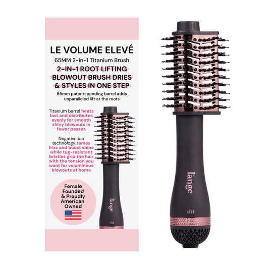 L'ANGE HAIR Le Volume Elevé 65MM 2-in-1 Titanium Brush Dryer | Dry and Style | Unique Teardrop Shape Barrel | 3 Heat Settings | 360° Vented Airflow | Ionic Technology