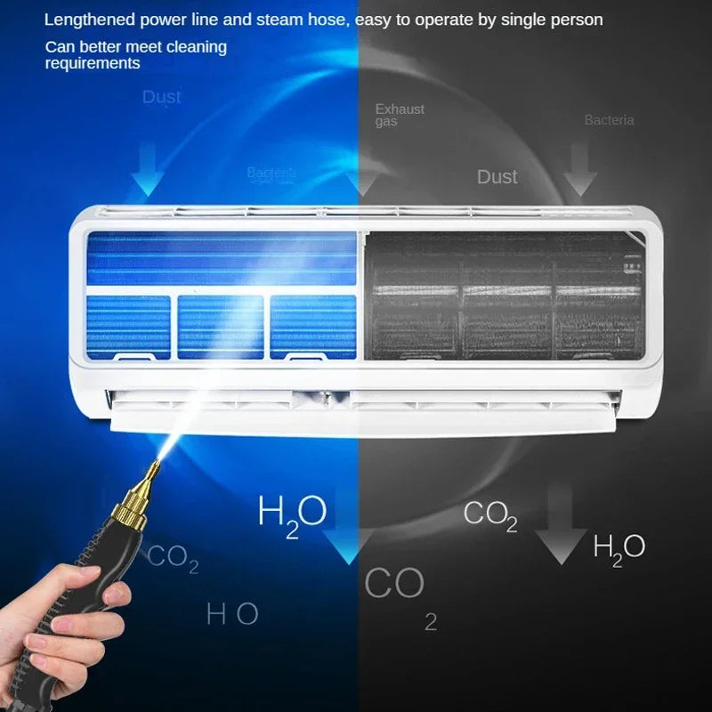 2500W Steam Cleaner High Temperature Sterilization Pressure Jet Washer Machine for Home Car Kitchen Air Conditizer 220V EU Plug